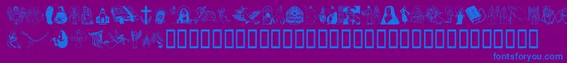 フォントFaith – 紫色の背景に青い文字
