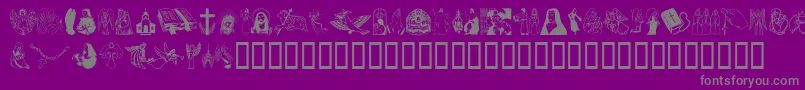 フォントFaith – 紫の背景に灰色の文字