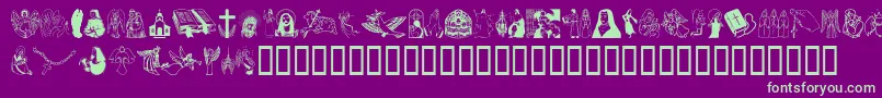 フォントFaith – 紫の背景に緑のフォント