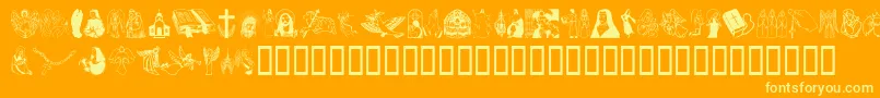 フォントFaith – オレンジの背景に黄色の文字