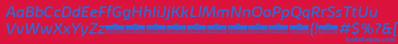 KabrioBookItalicTrial Font – Blue Fonts on Red Background