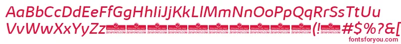 KabrioBookItalicTrial Font – Red Fonts on White Background