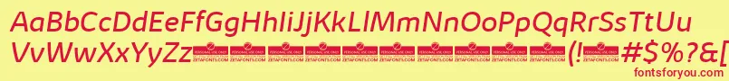 KabrioBookItalicTrial Font – Red Fonts on Yellow Background