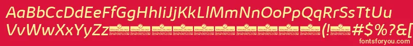 KabrioBookItalicTrial Font – Yellow Fonts on Red Background