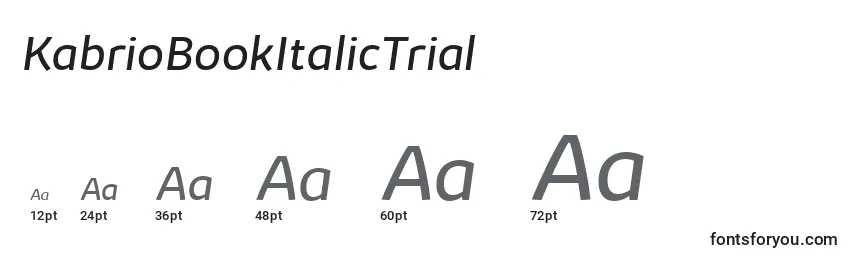 KabrioBookItalicTrial Font Sizes
