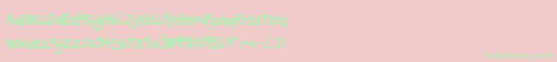 NinjaPenguin Font – Green Fonts on Pink Background