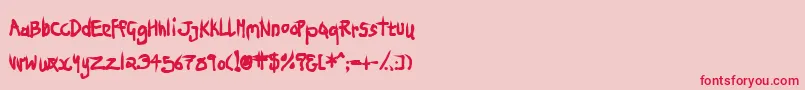 NinjaPenguin Font – Red Fonts on Pink Background