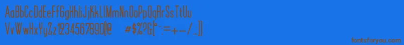 MonotoonKk-Schriftart – Braune Schriften auf blauem Hintergrund