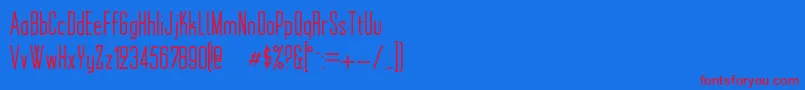 MonotoonKk Font – Red Fonts on Blue Background