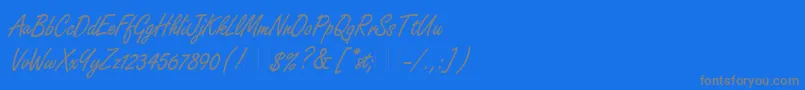 FreestyleScriptPlain-Schriftart – Graue Schriften auf blauem Hintergrund