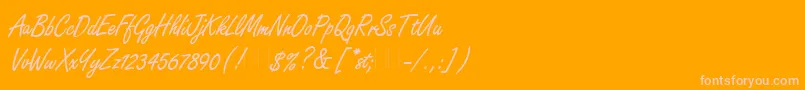 FreestyleScriptPlain Font – Pink Fonts on Orange Background