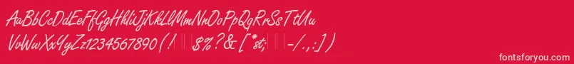FreestyleScriptPlain Font – Pink Fonts on Red Background