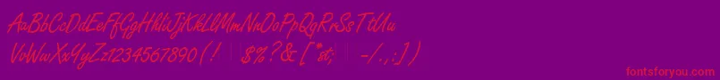 FreestyleScriptPlain Font – Red Fonts on Purple Background