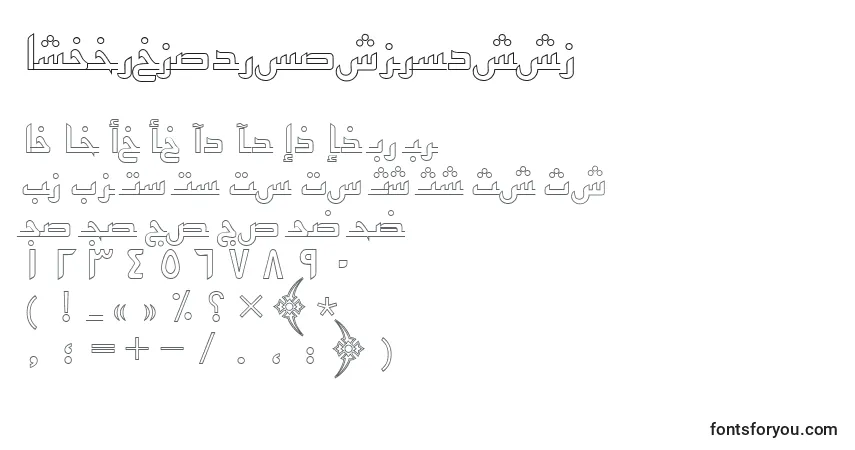 A fonte Arabickufioutlinessk – alfabeto, números, caracteres especiais