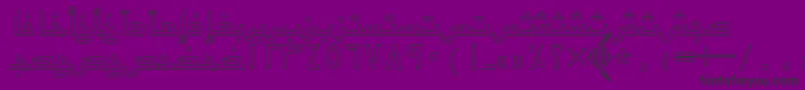 フォントArabickufioutlinessk – 紫の背景に黒い文字