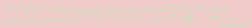 Arabickufioutlinessk-Schriftart – Grüne Schriften auf rosa Hintergrund