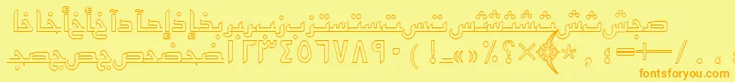 Arabickufioutlinessk Font – Orange Fonts on Yellow Background