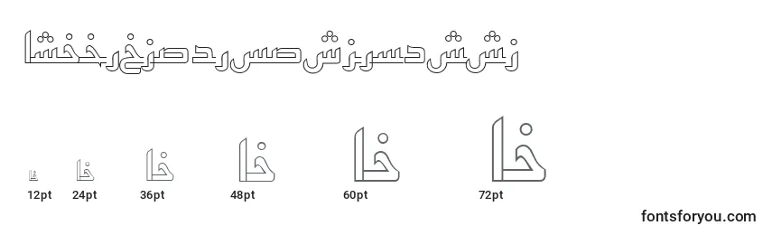 Größen der Schriftart Arabickufioutlinessk
