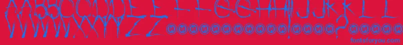 WatchPeopleDie Font – Blue Fonts on Red Background