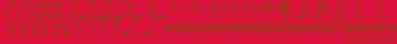 WatchPeopleDie Font – Brown Fonts on Red Background
