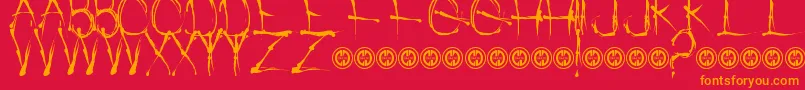 WatchPeopleDie Font – Orange Fonts on Red Background