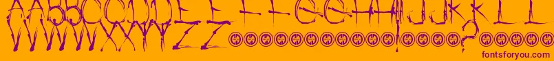 WatchPeopleDie Font – Purple Fonts on Orange Background