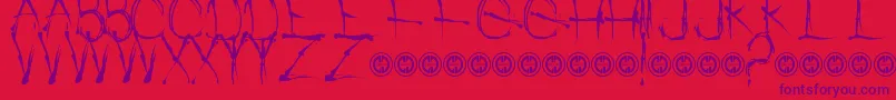 WatchPeopleDie Font – Purple Fonts on Red Background