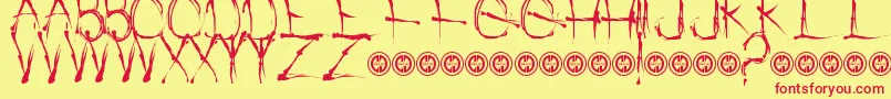 WatchPeopleDie Font – Red Fonts on Yellow Background