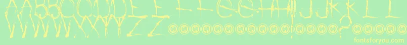 WatchPeopleDie Font – Yellow Fonts on Green Background