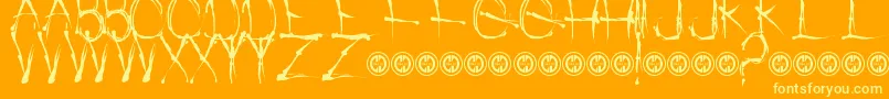 WatchPeopleDie Font – Yellow Fonts on Orange Background