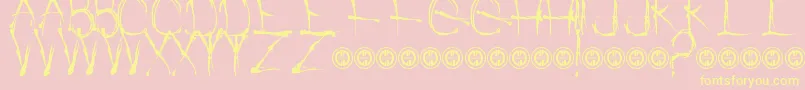 WatchPeopleDie Font – Yellow Fonts on Pink Background