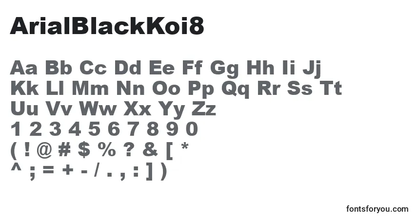 A fonte ArialBlackKoi8 – alfabeto, números, caracteres especiais