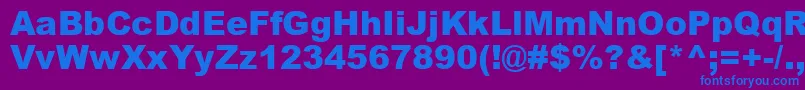 ArialBlackKoi8 Font – Blue Fonts on Purple Background