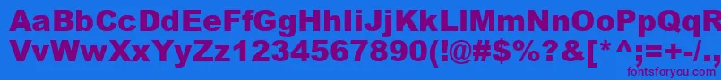 ArialBlackKoi8 Font – Purple Fonts on Blue Background