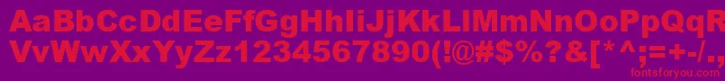 ArialBlackKoi8 Font – Red Fonts on Purple Background