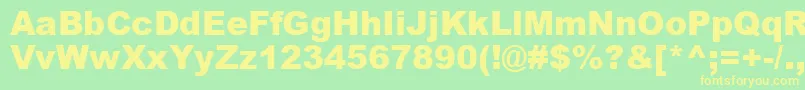 ArialBlackKoi8 Font – Yellow Fonts on Green Background