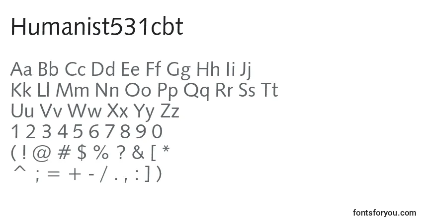 Czcionka Humanist531cbt – alfabet, cyfry, specjalne znaki