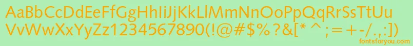 Humanist531cbt Font – Orange Fonts on Green Background