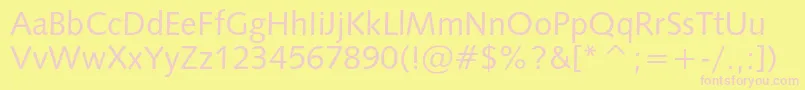 Humanist531cbt Font – Pink Fonts on Yellow Background