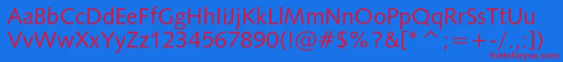 Humanist531cbt Font – Red Fonts on Blue Background