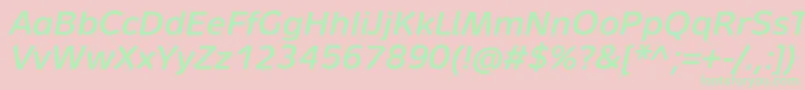 MetronLightProBoldItalic Font – Green Fonts on Pink Background