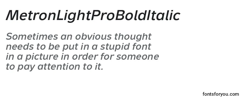 MetronLightProBoldItalic-fontti