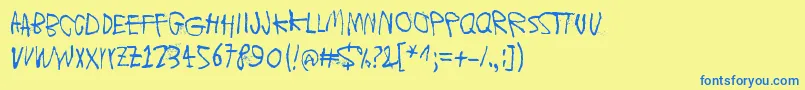 Шрифт MoonsOfJupiterIo – синие шрифты на жёлтом фоне