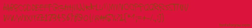 フォントMoonsOfJupiterIo – 赤い背景に茶色の文字