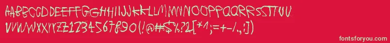 MoonsOfJupiterIo Font – Green Fonts on Red Background