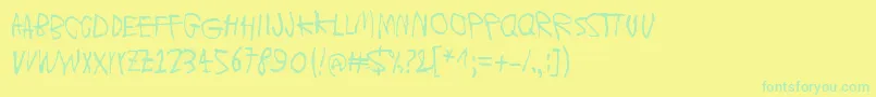 MoonsOfJupiterIo Font – Green Fonts on Yellow Background