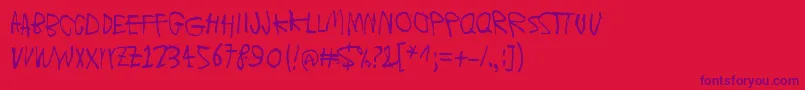 MoonsOfJupiterIo-Schriftart – Violette Schriften auf rotem Hintergrund
