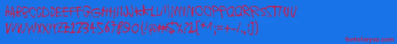 MoonsOfJupiterIo Font – Red Fonts on Blue Background