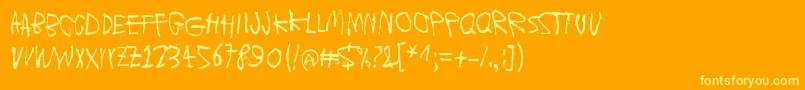 Fonte MoonsOfJupiterIo – fontes amarelas em um fundo laranja