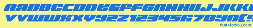 Fonte Capricusexpand – fontes azuis em um fundo amarelo